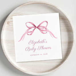 Pink Coquette Bow Baby Girl Dusche Serviette