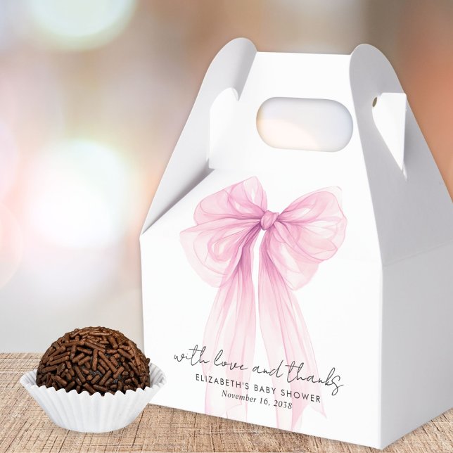 Pink Coquette Bow Baby Girl Dusche Vielen Dank Geschenkschachtel (Von Creator hochgeladen)