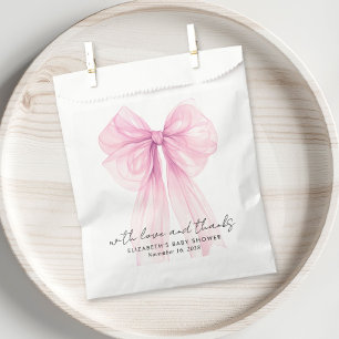 Pink Coquette Bow Baby Girl Dusche Vielen Dank Geschenktütchen