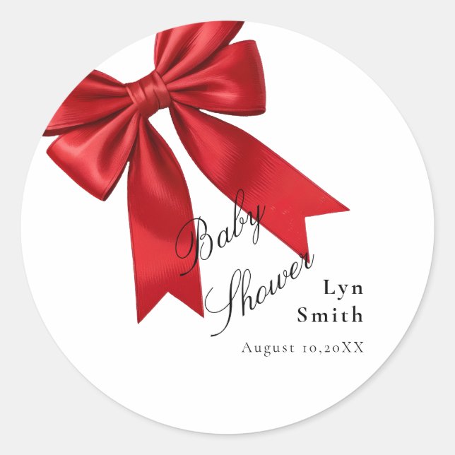 Pink Coquette Bow Baby Shower Girl Sticker (Vorderseite)