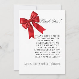 Pink Coquette Bow Babydusche Flat Danke Karte