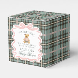 Pink Coquette Bow Bear Baby Shower Favor Box Geschenkschachtel