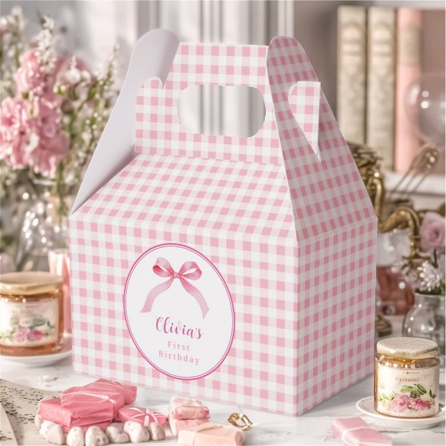 Pink Coquette Bow Birthday Favor Box Geschenkschachtel (Von Creator hochgeladen)