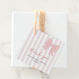 Pink Coquette Bow Birthday Geschenkanhänger