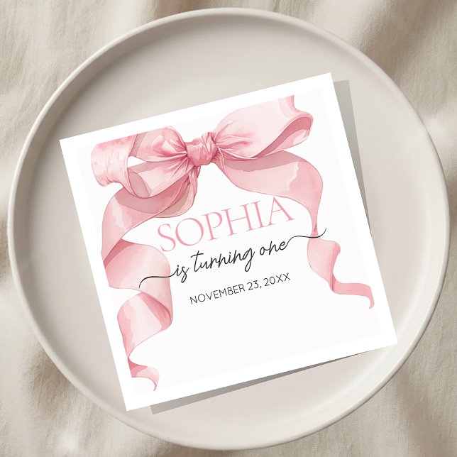 Pink Coquette Bow Birthday Party  Serviette (Von Creator hochgeladen)