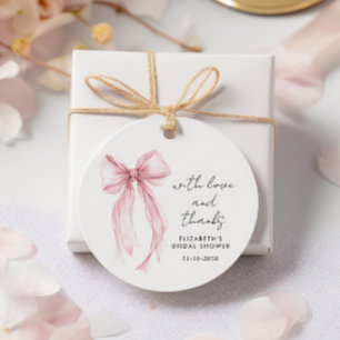 Pink Coquette Bow Brautparty Vielen Dank Geschenkanhänger