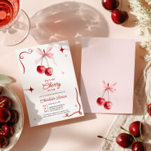 Pink Coquette Bow Cherry auf der Girl Baby Dusche