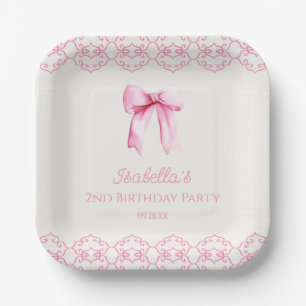 Pink Coquette Bow Geburtstagsparty Pappteller