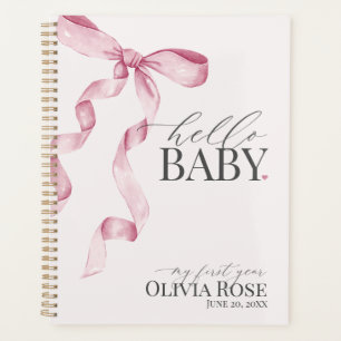 Pink Coquette Bow Girl Baby Geschenk mein erstes J Planer