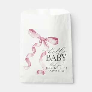Pink Coquette Bow Girl Babydusche Nachtisch Geschenktütchen