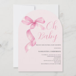 Pink Coquette Bow Girl Oh Baby Shower  Einladung