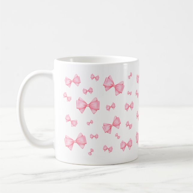 Pink Coquette Bow Muster Kaffeetasse (Links)