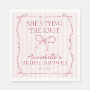 Pink Coquette Bow Pastel Brautparty Dessert Serviette