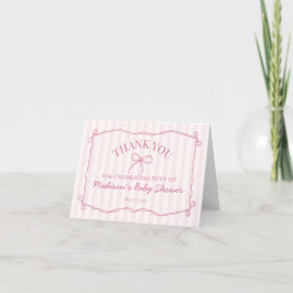 Pink Coquette Bow Pastel Danke Karte
