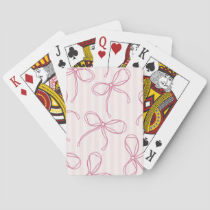 Pink Coquette Bow Pastell Striped Gevor Games Spielkarten