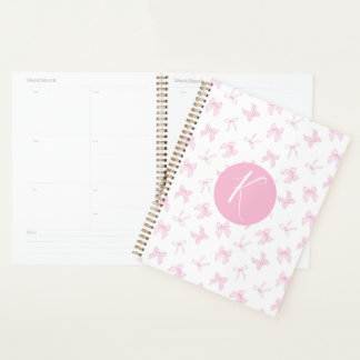 Pink Coquette Bow Personalize Planer