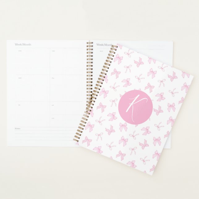 Pink Coquette Bow Personalize Planer (Anzeige)