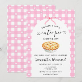 Pink Coquette Cutie Pie Baby Shower Einladung