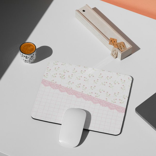 Pink Coquette floral Mouse Pad Mousepad (Von Creator hochgeladen)