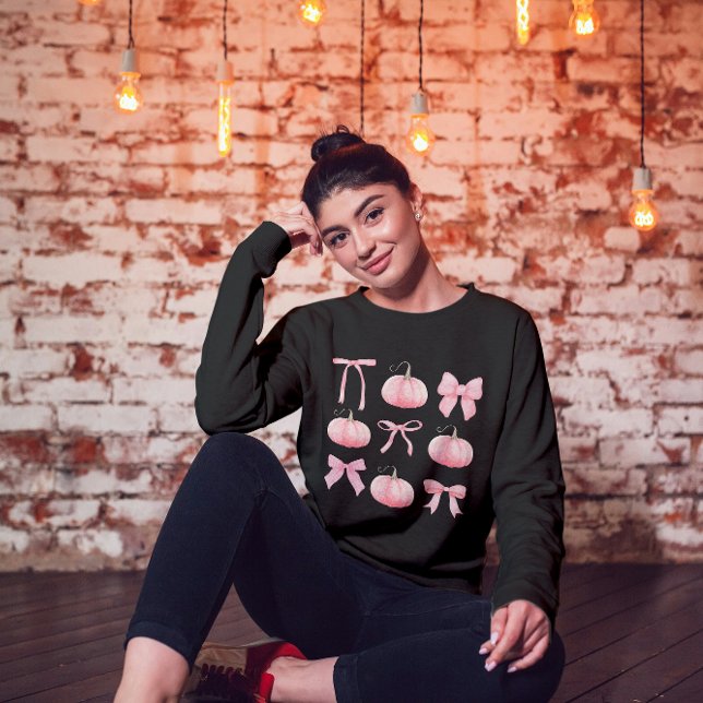 Pink Coquette Halloween Pumpkins Sweatshirt (Von Creator hochgeladen)