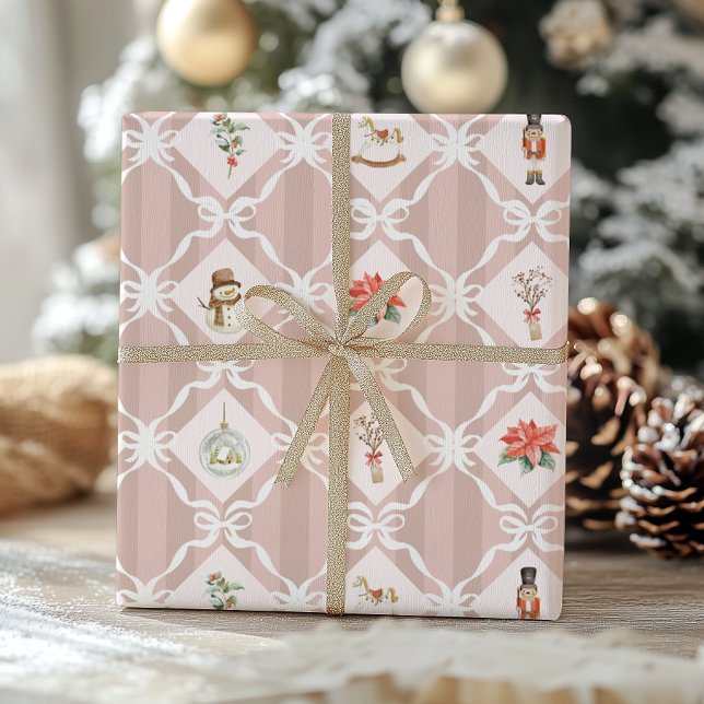 Pink Coquette Nussknacker Weihnachten Geschenkpapier (Von Creator hochgeladen)