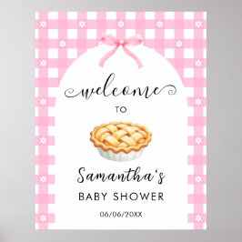 Pink Coquette Pie Baby Shower Welcome Poster