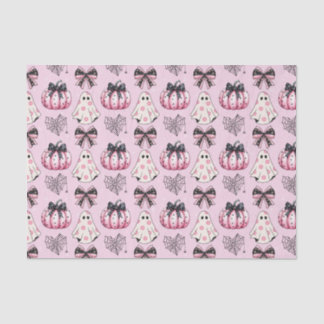 Pink Coquette Pumpkin Ghosts Halloween Muster Seidenpapier