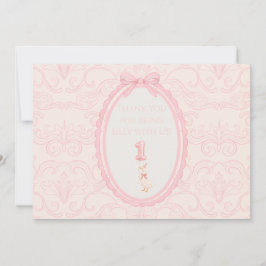Pink Coquette Silly Goose 1st Birthday Dankeskarte