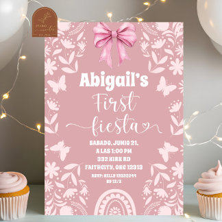 Pink Coquette Talavera Cielito Lindo First Fiesta Einladung