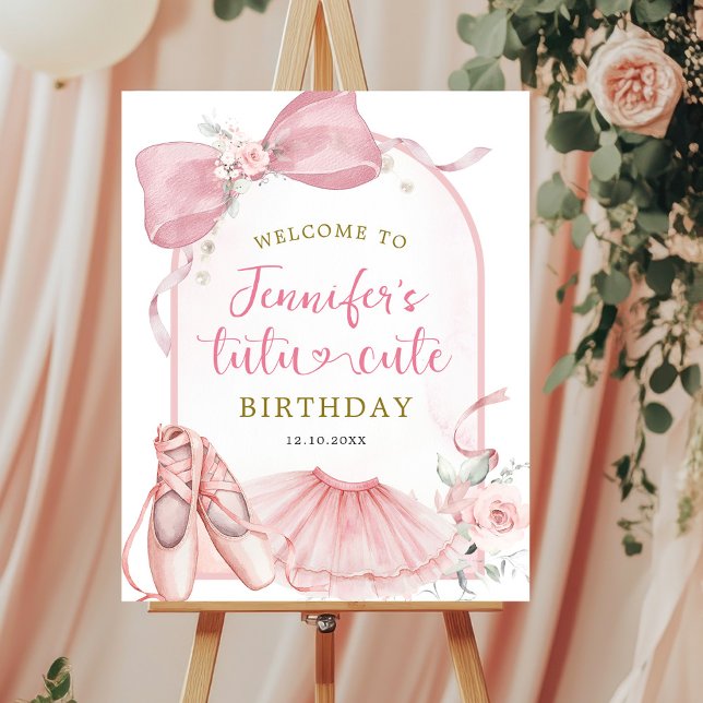 Pink Coquette Tutu Cute Ballerina Birthday Poster (Von Creator hochgeladen)
