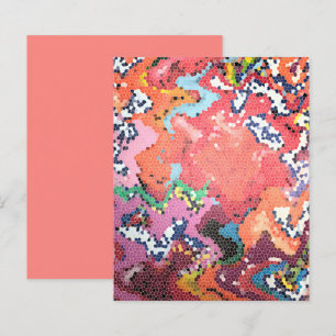 Pink Coral Blue Abstrakte Pixel Scrapbook Paper