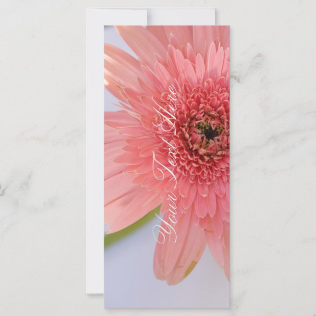 Pink Coral Chrysanthemum Ihre Text Flat Card (Vorderseite)