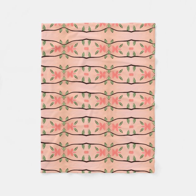 Pink Coral Designer Fleece Blanket (Vorderseite)