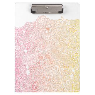Pink Coral Elegante Artist Personalisierter Name Klemmbrett