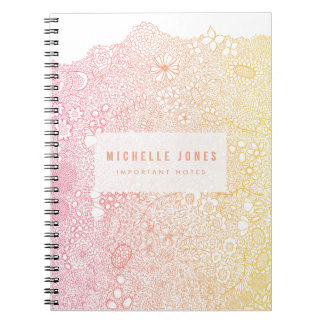 Pink Coral Elegante Artist Personalisierter Name Notizblock