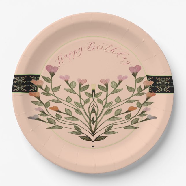 Pink Coral Pastel Pappteller (Vorderseite)