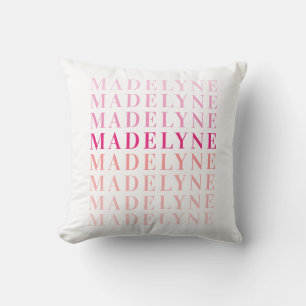 Pink Coral Typografy Personalisiert Name Kissen
