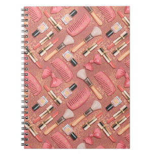 Pink Cosmetics Muster Glitter Notizblock