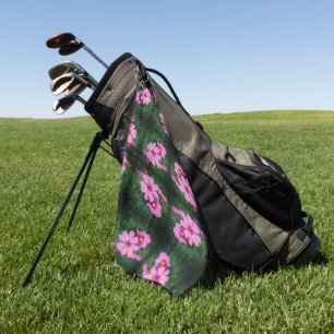 Pink Cosmos Blume Muster Golfhandtuch