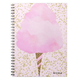 Pink Cotton Candy & Gold Confetti Girly Sparky Notizblock