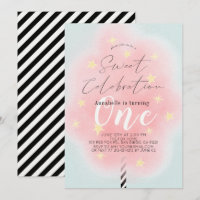 Pink Cotton Candy Sweet Girl 1. Geburtstag