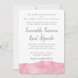 Pink Cotton Candy Watercolor Hochzeit Einladung