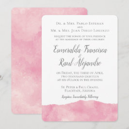 Pink Cotton Candy Watercolor Hochzeit Einladung