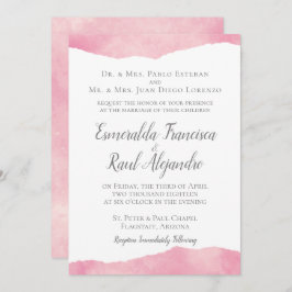 Pink Cotton Candy Watercolor Hochzeit Einladung