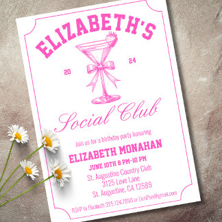 Pink Country Club Sozialpartner Geburtstagsparty Einladung