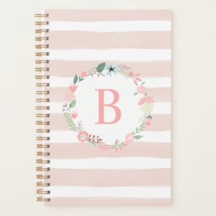Pink Country Floral Monogram Planer