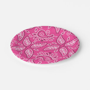 Pink Country Paisley Party Pappteller