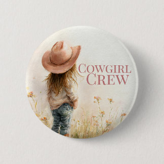 Pink Cowgirl Birthday | Farm Theme 1st  Button