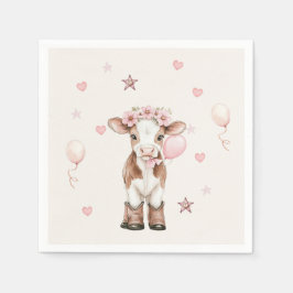 Pink Cowgirl Birthday | Farm Theme 1st  Serviette