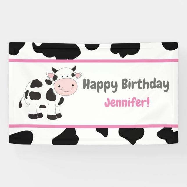 Pink Cowgirl Birthday Party Banners Banner (Horizontal)
